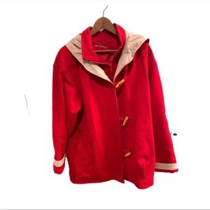 Vintage Herman Kay red wool toggle coat size 8